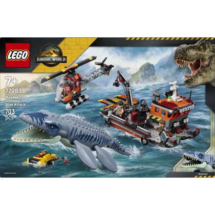 LEGO Jurassic World Mosasaurus Dinosaur Boat Attack Toy 77983 LEGO Jurassic World Mosasaurus Dinosaur Boat Attack Toy 77983