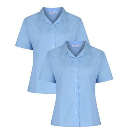 Short Sleeve Non Iron Rever Blouse Twin Pack from Trutex Short Sleeve Non Iron Rever Blouse Twin Pack from Trutex