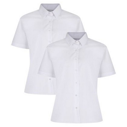 Short Sleeve Non Iron Blouse BTN Twin Pack from Trutex Short Sleeve Non Iron Blouse BTN Twin Pack from Trutex