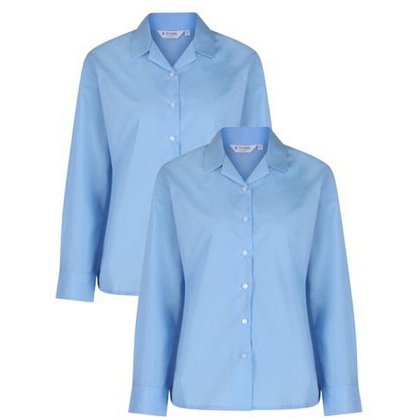 Long Sleeve Non Iron Rever Blouse Twin Pack from Trutex Long Sleeve Non Iron Rever Blouse Twin Pack from Trutex