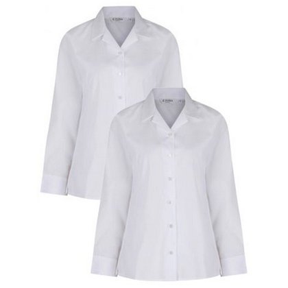Long Sleeve Non Iron Rever Blouse Twin Pack from Trutex Long Sleeve Non Iron Rever Blouse Twin Pack from Trutex