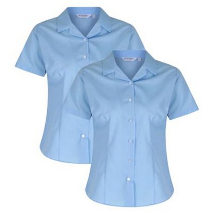 Short Sleeve Rever Fitted Blouse Twin Pack from Trutex Short Sleeve Rever Fitted Blouse Twin Pack from Trutex