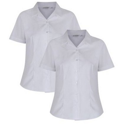 Short Sleeve Rever Fitted Blouse Twin Pack from Trutex Short Sleeve Rever Fitted Blouse Twin Pack from Trutex