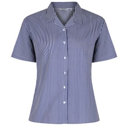 Striped Short Sleeve Non Iron Rever Blouse Twin Pack from Trutex Striped Short Sleeve Non Iron Rever Blouse Twin Pack from Trutex