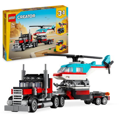 Flatbed Truck with Helicopter Flatbed Truck with Helicopter