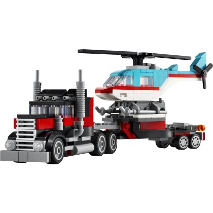 Flatbed Truck with Helicopter Flatbed Truck with Helicopter
