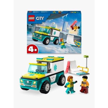 Emergency Ambulance and Snowboarder