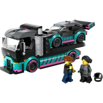 Race Car and Car Carrier Truck