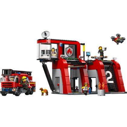 Fire Station with Fire Truck Fire Station with Fire Truck