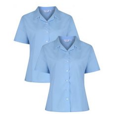 Short Sleeve Non Iron Rever Blouse Twin Pack from Trutex Short Sleeve Non Iron Rever Blouse Twin Pack from Trutex
