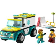 Emergency Ambulance and Snowboarder Emergency Ambulance and Snowboarder
