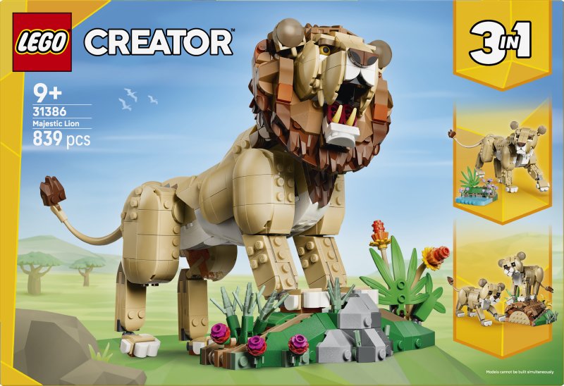 LEGO® Creator 3 in 1 Wild Animals: Majestic Lion Toy 31386 LEGO® Creator 3 in 1 Wild Animals: Majestic Lion Toy 31386