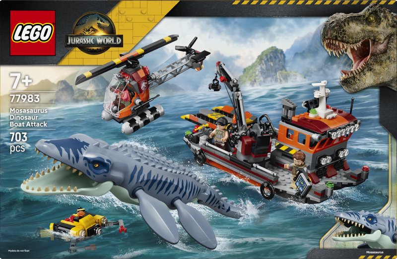LEGO Jurassic World Mosasaurus Dinosaur Boat Attack Toy 77983 LEGO Jurassic World Mosasaurus Dinosaur Boat Attack Toy 77983