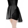 gina adults wrapover georgette skirt black